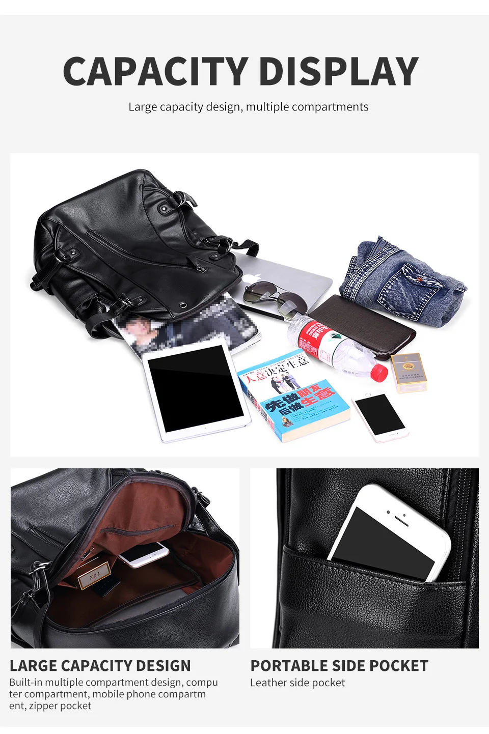 LIELANG кожаный рюкзак Для мужчин Путешествия Рюкзак Для Ноутбука 15 дюймов Водонепроницаемый ноутбук рюкзак USB Колледж книжная сумка Для мужчин mochila hombre
