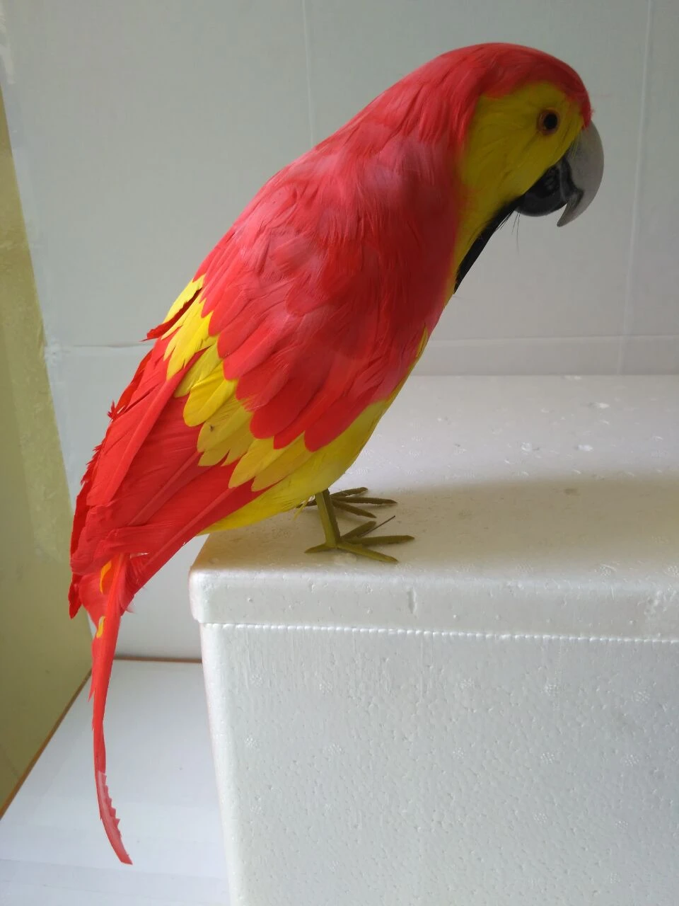 Simulation De Grand Perroquet Oiseau 40cm Modele De Perroquet Rouge Et Jaune Artisanat En Mousse Et Plumes Accessoire De Fete Decoration De Jardin Pour La Maison Cadeau D11 Aliexpress
