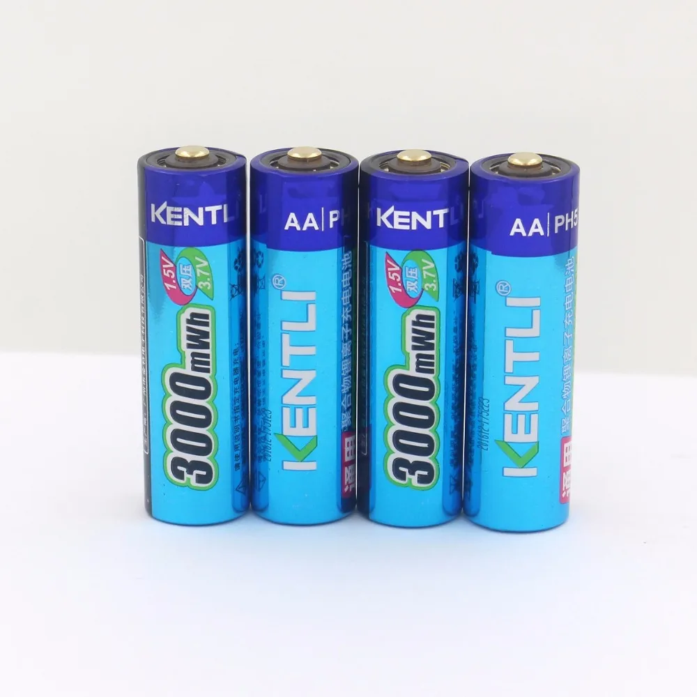 KENTLI, 4 шт./лот, стабильное напряжение, 3000 mwh aa батареи, 1,5 в, аккумуляторная батарея, литий-ионная полимерная батарея
