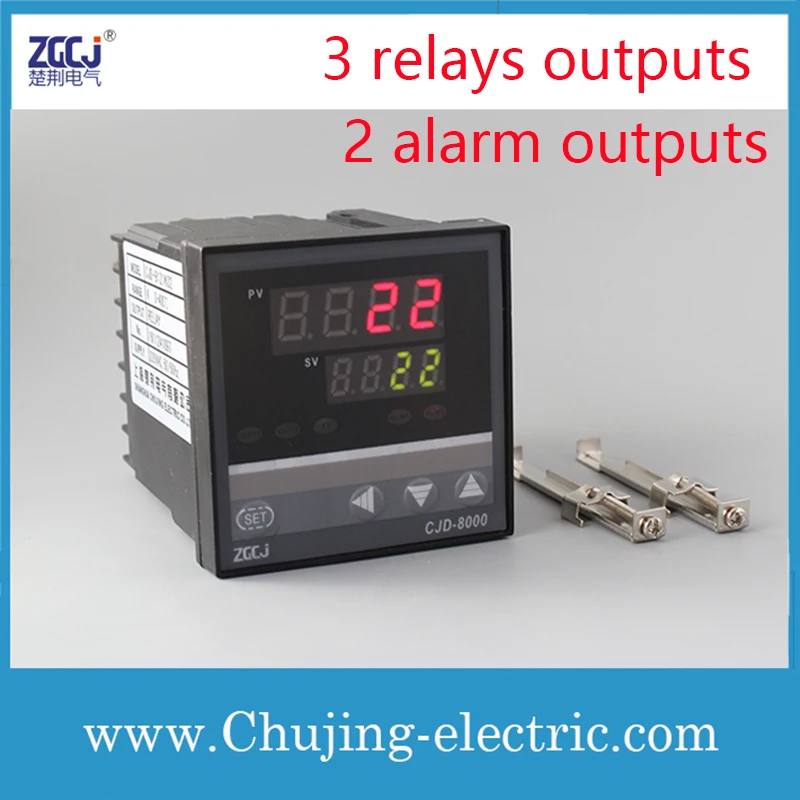 Intelligent digital temperature controller with 2 alarm outputs digital