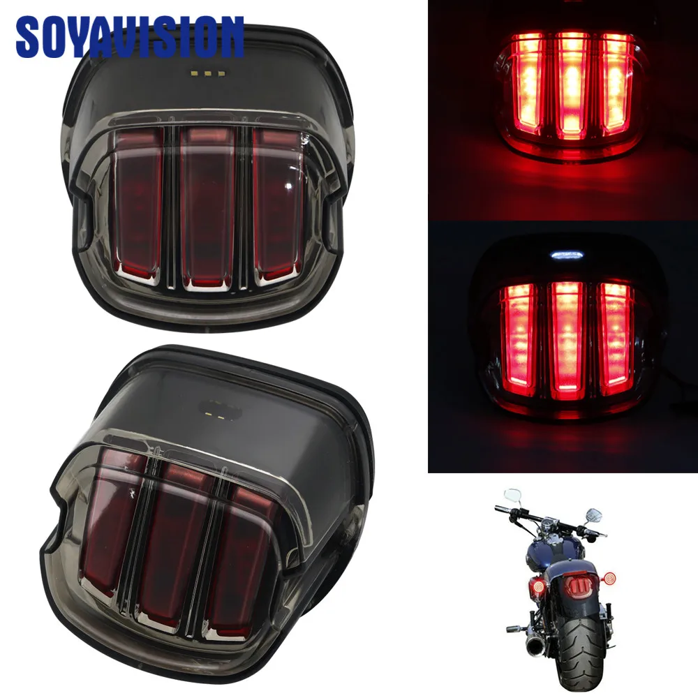

For Harley Dyna Fat Boy FXSTB for Softail Sportster Road King Electra Glide Road Glide Motorcycle Led Brake Tail Light Smoke