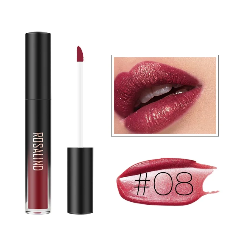10 цветов Косметическая Помада набор блеск Жидкий водонепроницаемый Lipsgloss стойкий Макияж для женщин профессиональный набор для губ - Цвет: 08