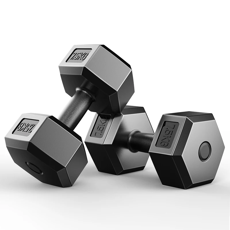 

2.5kg 2pcs Hexagonal Rubberized Dumbbell Gym Dedicated Fixed Dumbbell Men's Fitness Training Arm Muscle