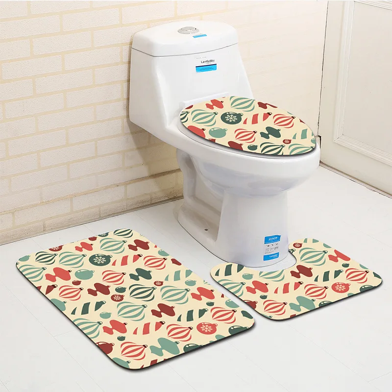 3Pcs Bathroom Mats Sets Pedestal Mat /& Toilet Lid Cover /& Bath Shower Rug PICK