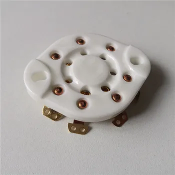 

3pcs ceramic tube socket 7 pin tube socket GZC7-13-G golden foot for FU-25,1625,826,832,6A6 tube amplfier