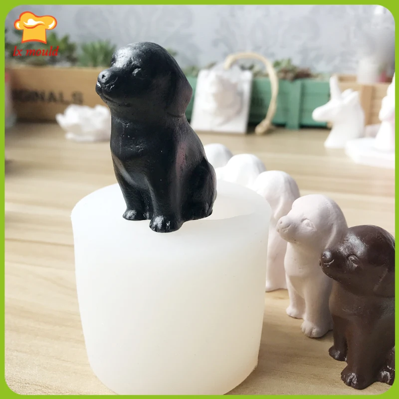 3D лабрадор собака силиконовая форма пластырь ароматерапия украшение щенок свеча мыло высокое качество силиконовая форма