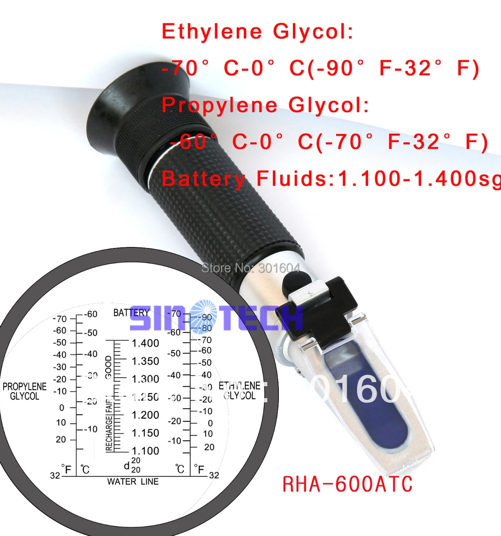 Ручной охлаждающей жидкости Батарея рефрактометр антифриза rha-600atc с C и F степени