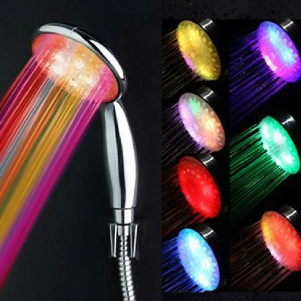 Automatic Self generating color changing lighted Glow Light LED Anion Health Care Shower Head With Temperature Sensor|shower head|anion shower head|led light shower head - AliExpress