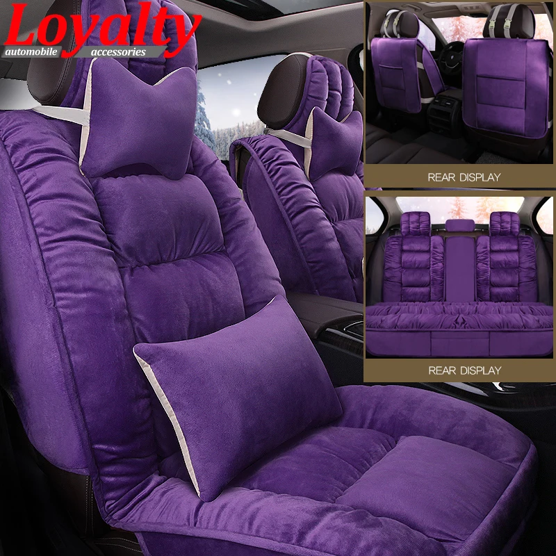 Loyalty 5 Seat Non slip Plush Car Seat Covers Plush Seat Cushion Winter