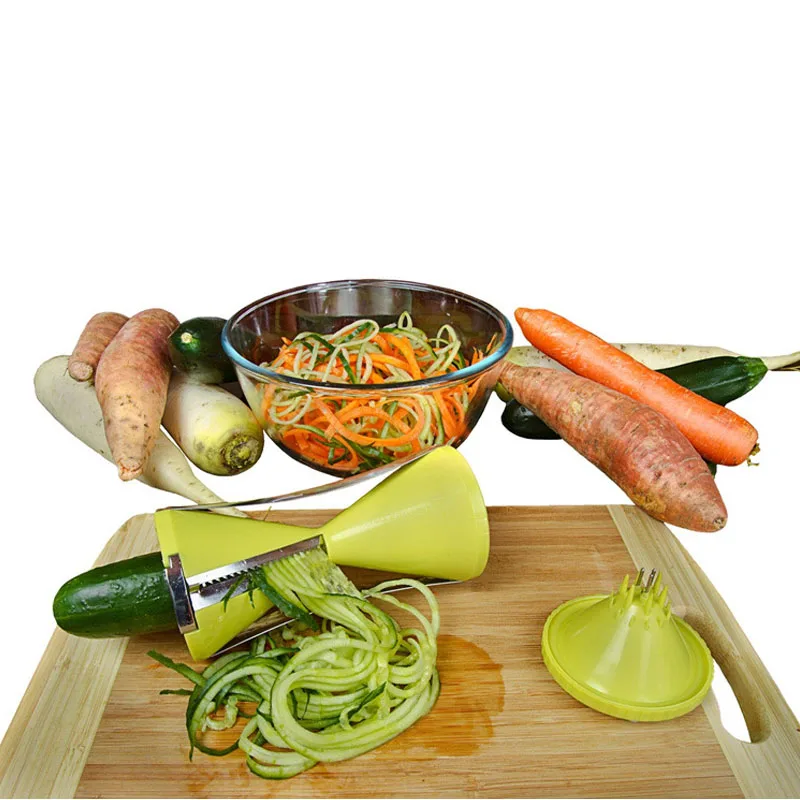 4 сменные лезвия овощей Спираль Slicer Cutter Овощной spiralizer Терка spiralizer для Морковь Огурец кабачки цуккини