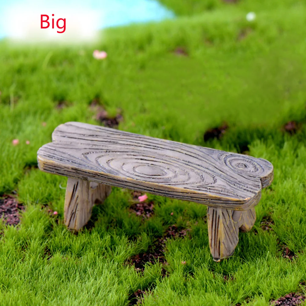 

Ornaments Craft Romantic Micro Landscape DIY Dollhouse Garden Fairy Mini Stool Resin Miniature Decor