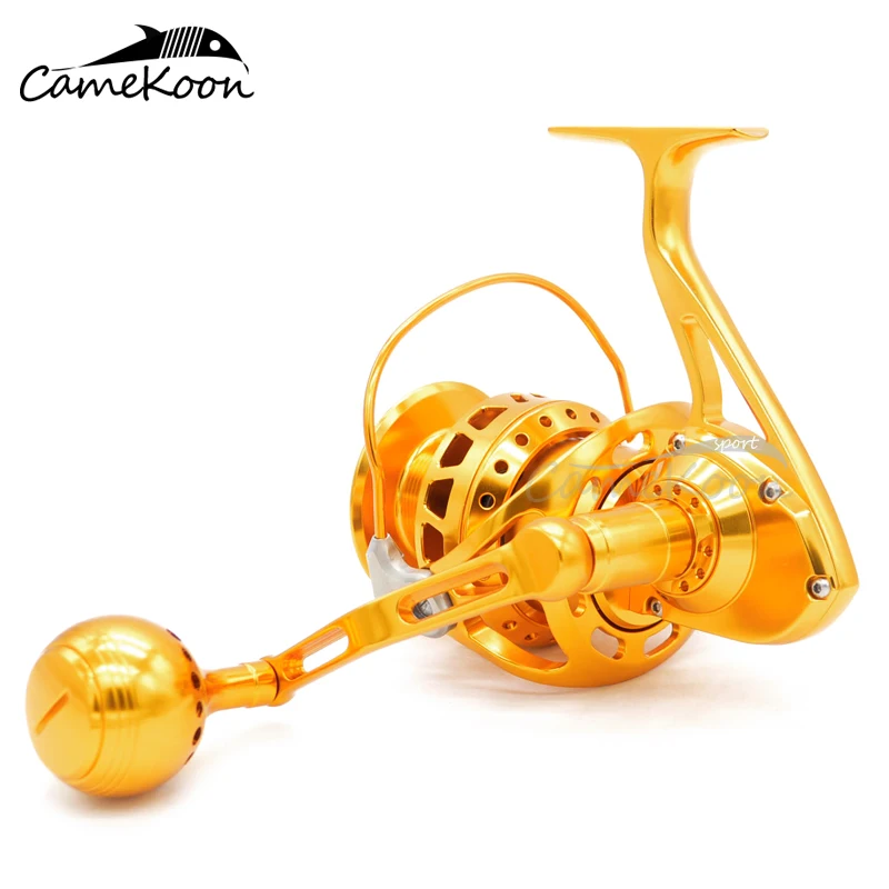Carretel de Pesca Molinete de Pesca de Água Camekoon Fiação Liga Alumínio Usinado Poderoso Surf Salgada Wt5000 - Wt6000 5 Cheap Carretilhas de pesca