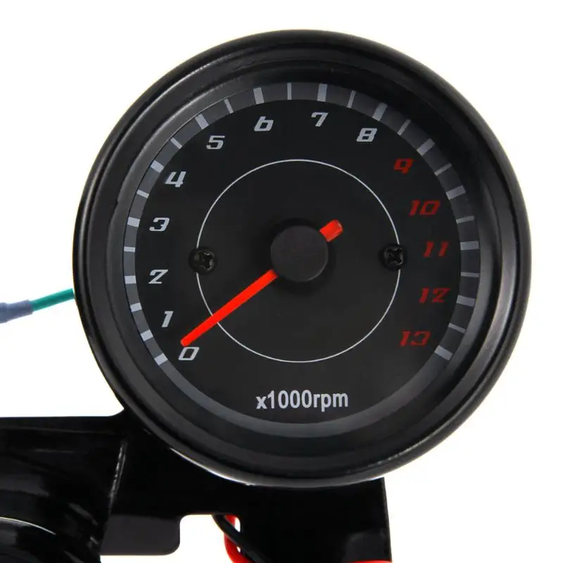 Universal Motorcycle Odometer & Tachometer Speedometer Gauge With Black Bracket