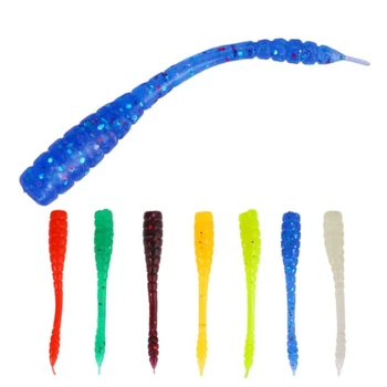 

10Pcs/lot 4.5cm 0.4g silicone bait red Worms Artificial Fishing Lure Tackle Soft Baits Red Fishy Smell Soft Lure carp fishing