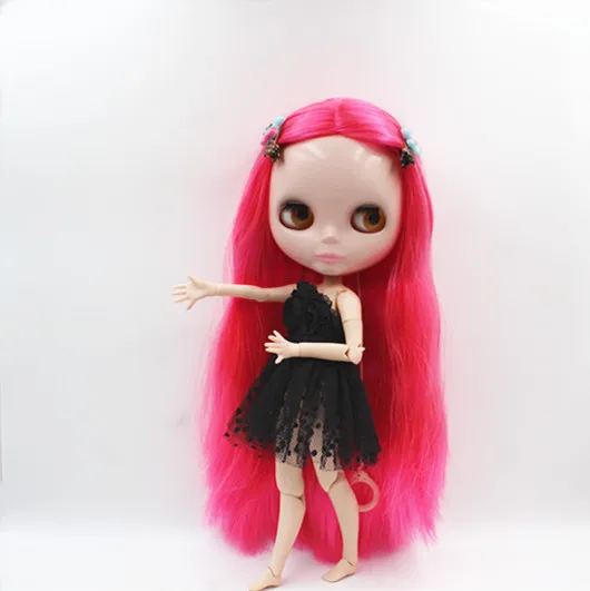 

Blygirl Blyth doll Nude dolls red straight hair joint body doll 19 joint DIY doll can change makeup