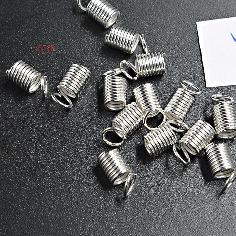 FLTMRH 13pcs 5*9mm Spring Crimp Ends Fastener Connector Crimp Beads
