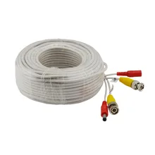 New CCTV Camera Accessories BNC Video Power Cable for Surveillance DVR Kit 30m 100ft CCTV Cable white color