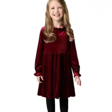 Коллекция года, весенне-зимнее платье с длинными рукавами для девочек элегантная одежда для девочек-подростков возрастом от 4 до 14 лет европейские платья принцессы для девочек