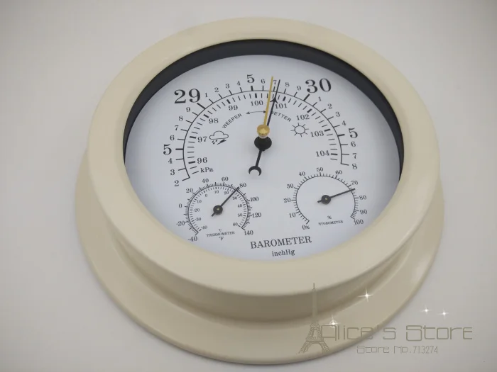 

New 1pcs 3 in 1 Precision Aneroid 9" Acrylic Barometer with Temperature and Hygrometer Humidity Fishing Weather Station b2801