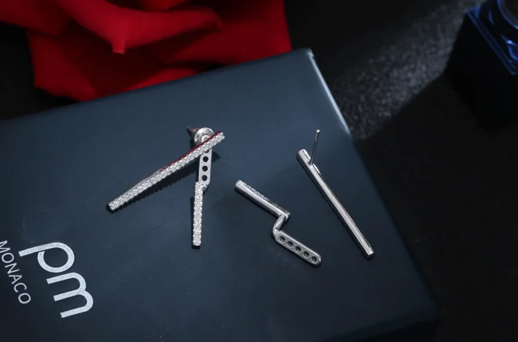 Европейские модные 925 пробы Серьги-гвоздики с кристаллами из серебра и циркония для женщин ювелирные изделия