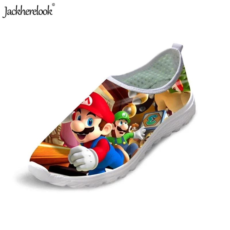 

Jackherelook Cartoon Mario Design Adults Walking Shoes Gym Fitness Journey Sneakers Training Summer Breathable Footwear 35-45