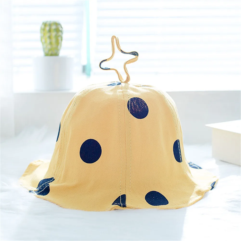 Летние девушки Защита от солнца Sun Hat инновационные детская шапка для маленькой принцессы рыбак шляпа в горошек малого таза Кепки