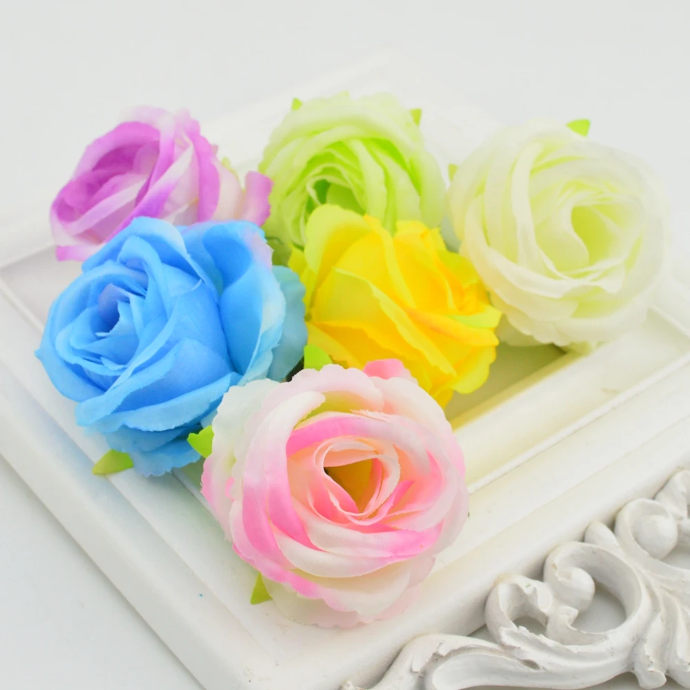 

1pcs small silk rose bud artificial collage wedding decoration flower party supplies stickers DIY wreath gift craft flowers