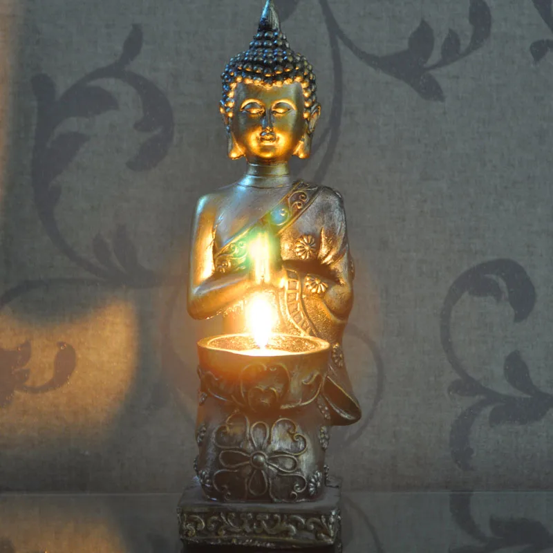

Creative Home decoration accessories Resin crafts Buddha statue Living room decoration Buddha statues Candle Holders 10.5*7*24cm