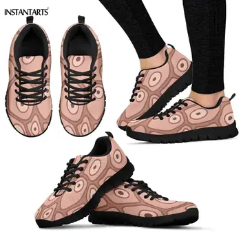 

INSTANTARTS Human Skin Pattern Women Running Shoes Sports Breathable Summer Athletic Gym Shoes Lightweight Air Mesh Sneaker Lady