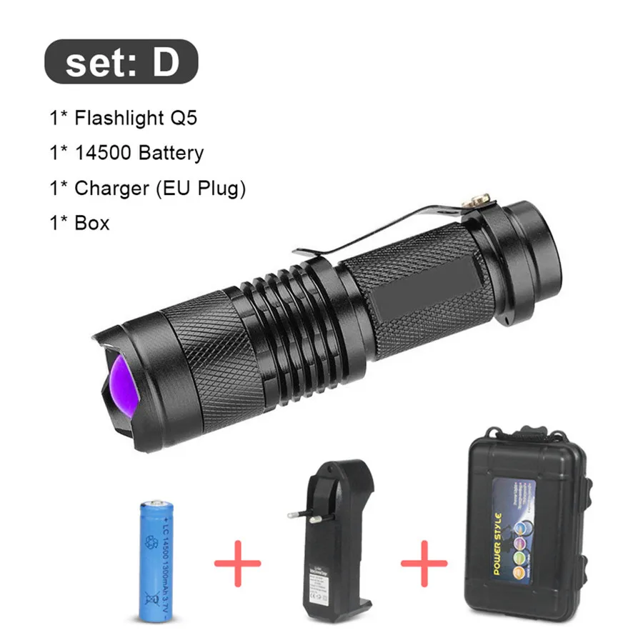 Мини перезаряжаемый УФ-фонарик 5 Вт обнаруживает Скорпион насекомое отслеживающее хирургический класс специального назначения промышленности УФ-лампа - Испускаемый цвет: Package D