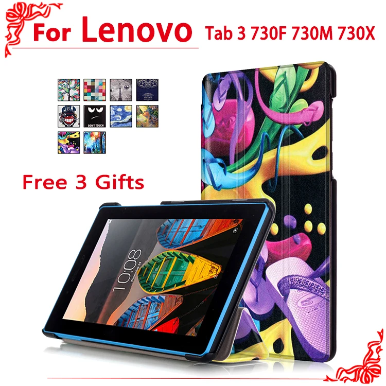 

Case For Lenovo Tab 3 730F 730M 730X 7"tablet case for Lenovo TB3-730F TB3-730M Tab3 730 Case Cover+free 3 gifts