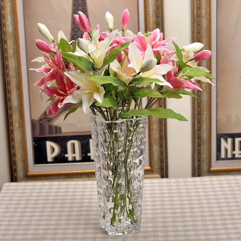 Lily eternal flower wedding decor silk flower for home decoration