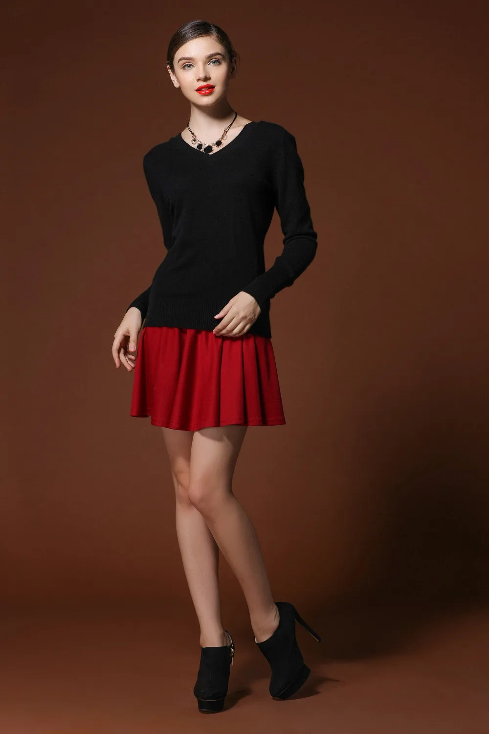 Free Shipping 2014 Autumn and Winter Solid Front And Back V-Neck Sexy Woman New Fashion Brand Elastic Cashmere Sweater Free Shipping 2014 Autumn and Winter Solid Front And Back V-Neck Sexy Woman New Fashion Brand Elastic Cashmere Sweater