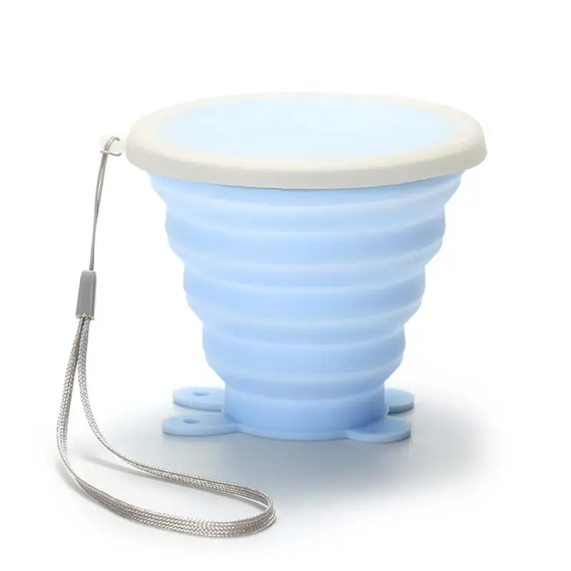 Кролик портативный силиконовый выдвижной складной Кубок Телескопический складной путешествия Кемпинг кофе воды чашки 250 мл - Цвет: BL