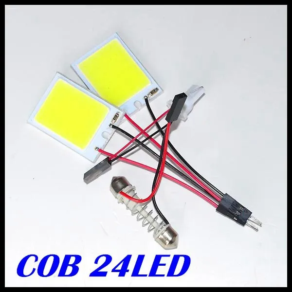 Buy Free Shipping 50pcs/lot car led panel light 24led COB LED Car Panel light