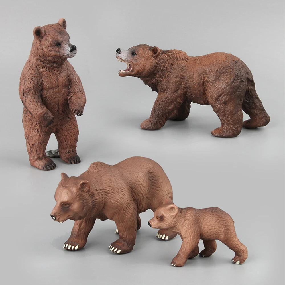 Моделирование дикой жизни игрушки "медведи" Дети Детские экшн-фигурки животных коричневый медведь забавная игрушка фигурки коллекция домашнего декора Lover