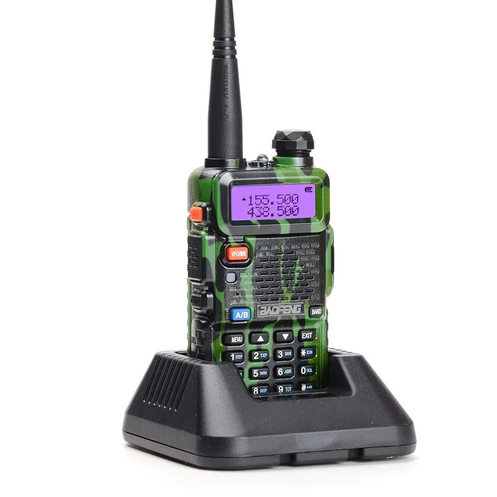 BAOFENG UV-5R портативная рация двухстороннее радио fm-приемопередатчик двухдиапазонный DTMF кодированный VOX сигнал тревоги светодиодный фонарик ключ замок - Цвет: Камуфляж