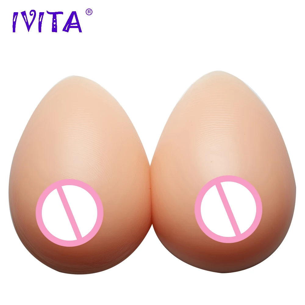 IVITA 1400g Поддельные реалистичные силиконовые формы груди Трансвестит усилитель