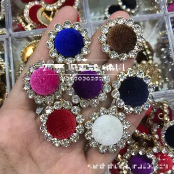 

100pcs Rhinestone Decorative Buttons For Clothing Chiffon Shirt Metal Buttons Diy Custom Pleuche Cover Sewing Accessories Button