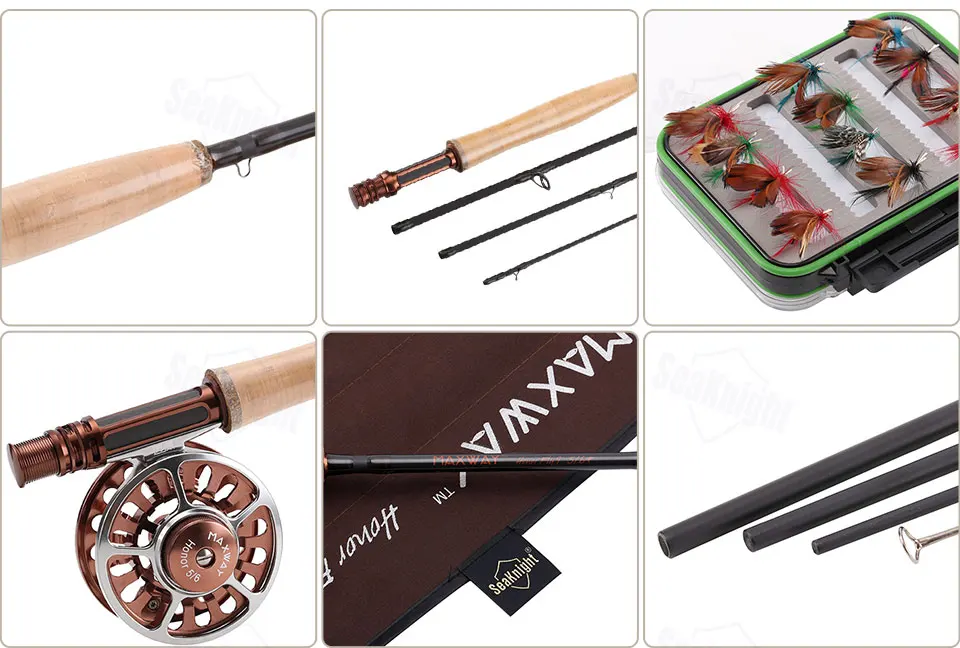 SeaKnight MAXWAY Fly Rod Combo Honor 8' 9' 10' 2,4 М 2,7 М 3,0 м нахлыстовая Удочка полностью Металлическая муха катушка приманка коробка речная Рыболовная Снасть