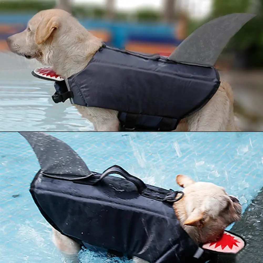 2018 S M L XL Swimming Life Jacket for Dog Appearance Changing Shark