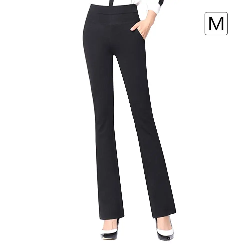Women Pant Stretchy Cut Trousers Slimming Straight leg Stretch Fashionable Versatile High Waist 