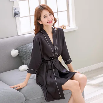 

Solid Sexy Bride Bridesmaid Dressing Gown Rayon Wedding Robe Chinese Women Kimono Bathrobe Lounge Sleepwear Home Clothes M-XL