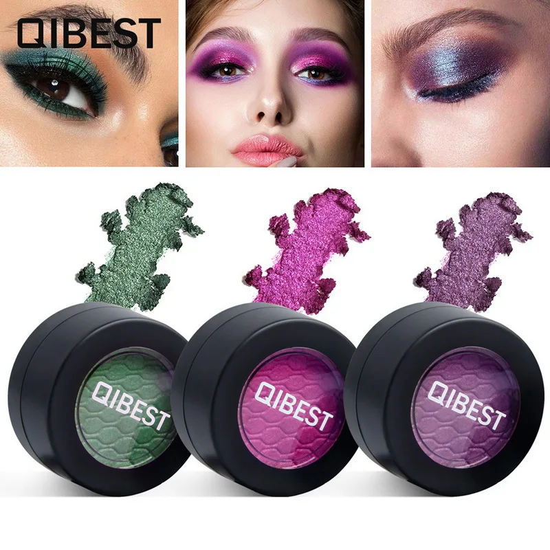 

QIBEST Brand Single Color Shimmer Eye Shadow Potato Paste Texture Monochrome Glitter Eyeshadow High Pearlescent Cream