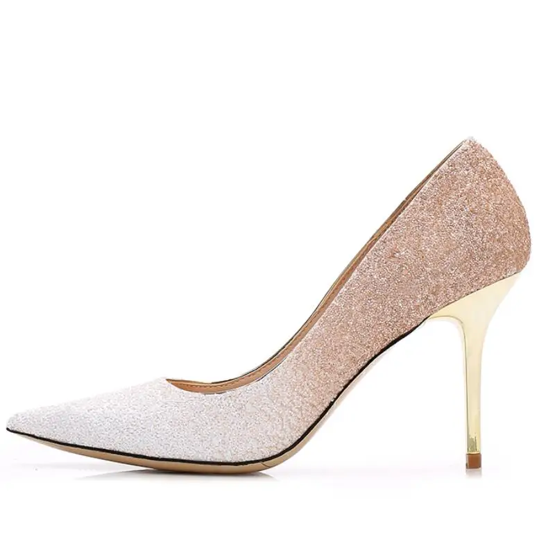 Туфли женские с блестками и градиентом большие размеры|wedding pumps|pumps womenparty pumps |