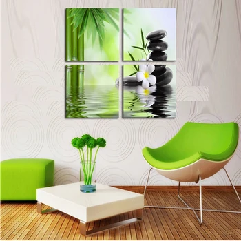 

2016 Real Cuadros Oil Painting Unframed 4 Piece Bamboo Stone Modern Home Wall Decor Canvas Picture Art Hd Print Painting On For
