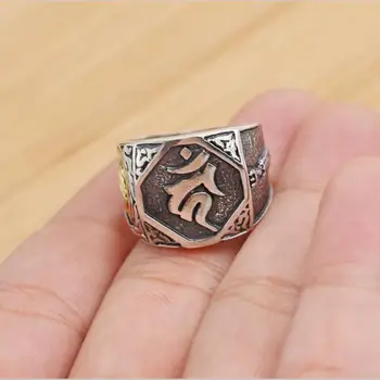 

Solid Silver 925 Mens Rings Wide Thick Band Black Antique 925 Sterling Silver Mens Jewelry Gothic Cool Bijoux Men Free Ring Box