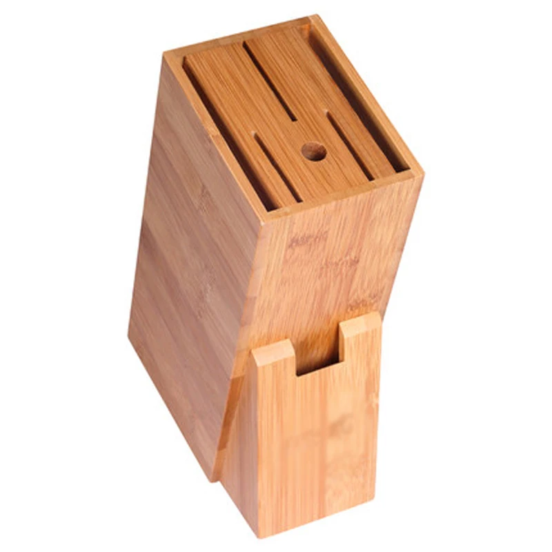 Прочная натуральная бамбуковая подставка для кухонных ножей Заточка для ножниц многоцелевой стеллаж для хранения деревянный нож блок высокого качества
