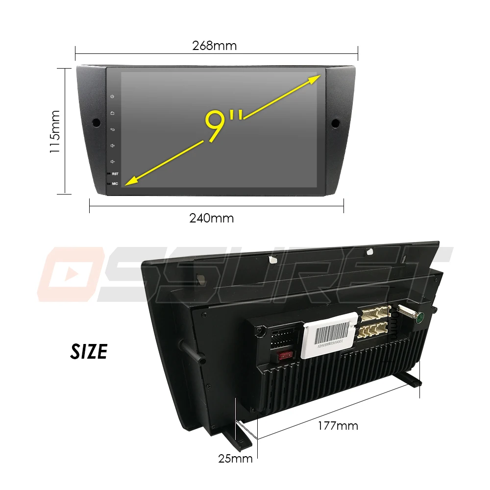 Discount Ossuret Android 9.0 CAR NO DVD player For BMW 3 Series E90 E91 E92 E93 stereo GPS Support WIFI Bluetooth RDS DAB 4G DTV-IN SWC 4