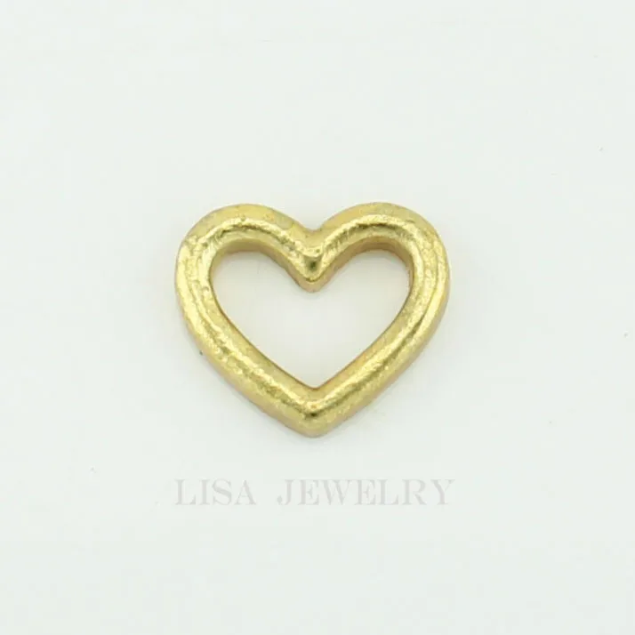 

2016 New Design Gold Hollow Heart Floating Charm Fits Floating Glass Lockets